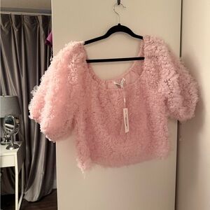 Endless Rose Blush Floral Textured Blouse